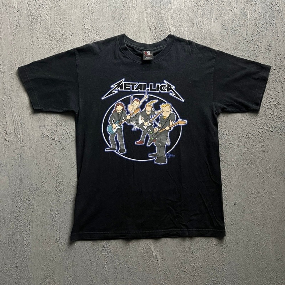 Vintage Metallica Shirt Large Black 2000s Cartoon Band Giant